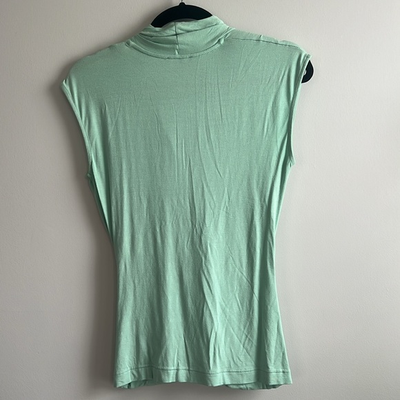Vince Camuto mint green faux wrap shirt - Picture 4 of 5